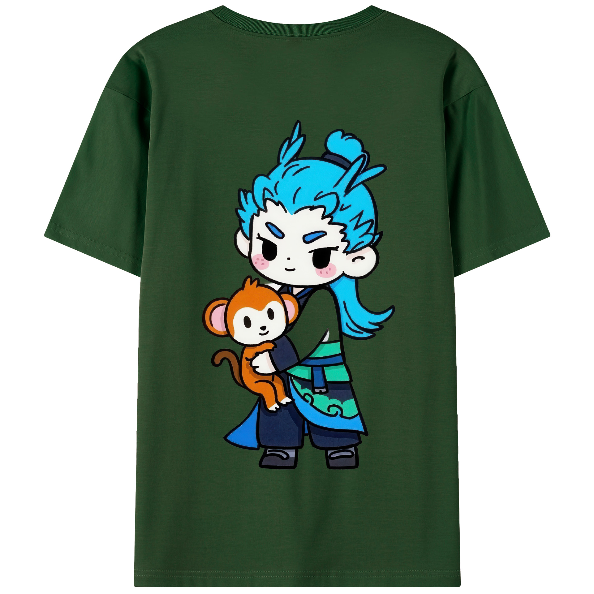 （画像用） Ne Zha 2 ナタ 魔童の大暴れ 綿100％半袖Tシャツ（背面プリント）